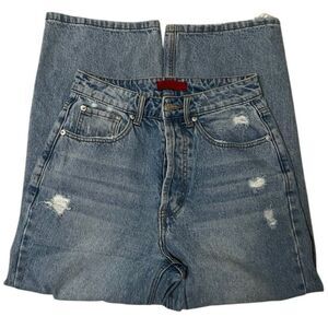 Signature8 Light Blue Relaxed Distressed Jeans Size Small